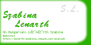 szabina lenarth business card